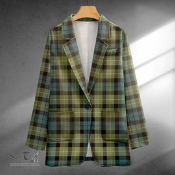 ScotsTee Shop Campbell of Breadalbane 1819 Weathered 2 Clan Crest Casual Tartan Flat Lapel Collar Blazer Tartan Blazer Cotton