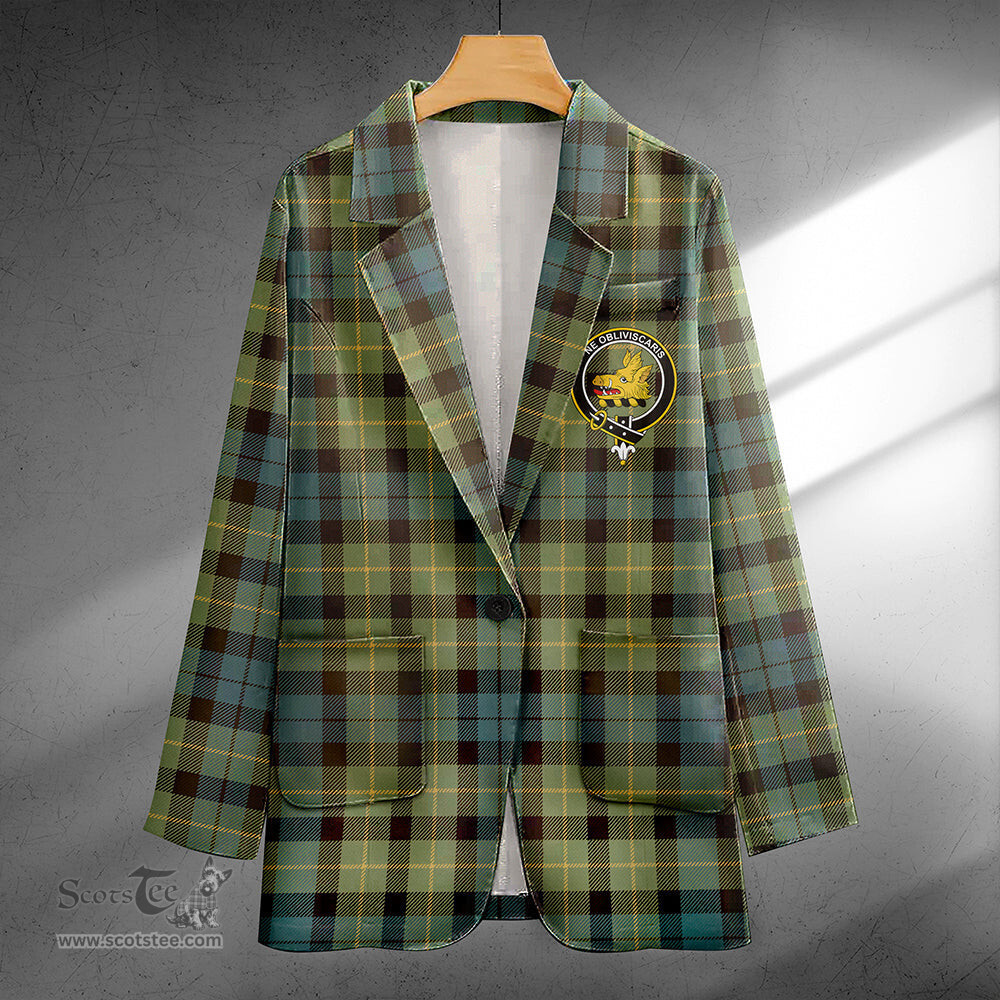 ScotsTee Shop Campbell of Breadalbane 1819 Weathered 2 Clan Crest Casual Tartan Flat Lapel Collar Blazer Tartan Blazer Cotton