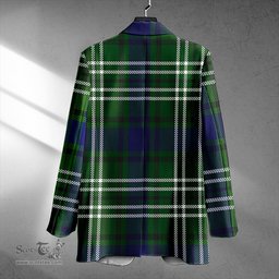 ScotsTee Shop Blackadder Clan Crest Casual Tartan Flat Lapel Collar Blazer Tartan Blazer Cotton