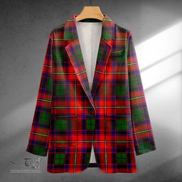ScotsTee Shop Belshes Clan Crest Casual Tartan Flat Lapel Collar Blazer Tartan Blazer Cotton