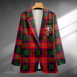 ScotsTee Shop Belshes Clan Crest Casual Tartan Flat Lapel Collar Blazer Tartan Blazer Cotton