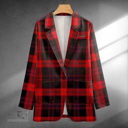 ScotsTee Shop Brown (Broun) Modern Clan Crest Casual Tartan Flat Lapel Collar Blazer Tartan Blazer Cotton
