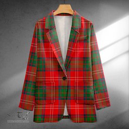 ScotsTee Shop Chisholm Modern Clan Crest Casual Tartan Flat Lapel Collar Blazer Tartan Blazer Cotton