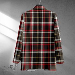ScotsTee Shop Black (DCD) Weathered Clan Crest Casual Tartan Flat Lapel Collar Blazer Tartan Blazer Cotton