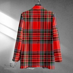 ScotsTee Shop Binning Clan Crest Casual Tartan Flat Lapel Collar Blazer Tartan Blazer Cotton