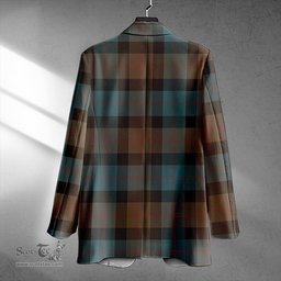 ScotsTee Shop Blair Weathered Clan Crest Casual Tartan Flat Lapel Collar Blazer Tartan Blazer Cotton