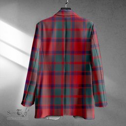 ScotsTee Shop Caledonian (MacKintosh #3) Weathered Clan Crest Casual Tartan Flat Lapel Collar Blazer Tartan Blazer Cotton