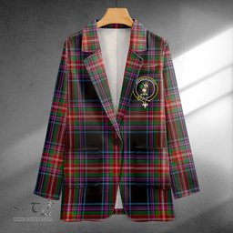 ScotsTee Shop Braveheart Warrior (Wate #2) Ancient Clan Crest Casual Tartan Flat Lapel Collar Blazer Tartan Blazer Cotton