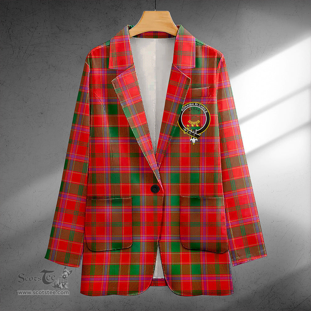 ScotsTee Shop Cameron of Lochiel #2 Modern 2 Clan Crest Casual Tartan Flat Lapel Collar Blazer Tartan Blazer Cotton