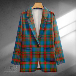 ScotsTee Shop Carnegie Ancient Clan Crest Casual Tartan Flat Lapel Collar Blazer Tartan Blazer Cotton