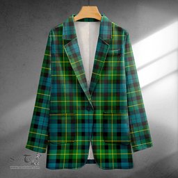 ScotsTee Shop Campbell of Breadalbane 1819 Ancient 2 Clan Crest Casual Tartan Flat Lapel Collar Blazer Tartan Blazer Cotton