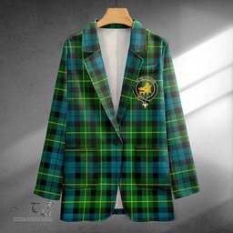 ScotsTee Shop Campbell of Breadalbane 1819 Ancient 2 Clan Crest Casual Tartan Flat Lapel Collar Blazer Tartan Blazer Cotton