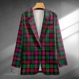 ScotsTee Shop Cairns of Finavon Modern Clan Crest Casual Tartan Flat Lapel Collar Blazer Tartan Blazer Cotton