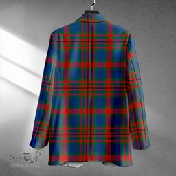 ScotsTee Shop Carnegie Modern Clan Crest Casual Tartan Flat Lapel Collar Blazer Tartan Blazer Cotton