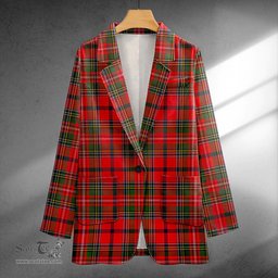 ScotsTee Shop Brown of Castledean (Broun of Castledean) Modern Clan Crest Casual Tartan Flat Lapel Collar Blazer Tartan Blazer Cotton