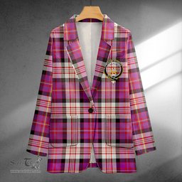 ScotsTee Shop Cameron of Erracht Dress #2 Ancient 2 Clan Crest Casual Tartan Flat Lapel Collar Blazer Tartan Blazer Cotton