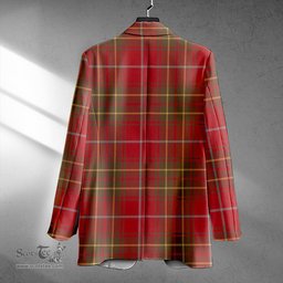 ScotsTee Shop Burnett Weathered Clan Crest Casual Tartan Flat Lapel Collar Blazer Tartan Blazer Cotton