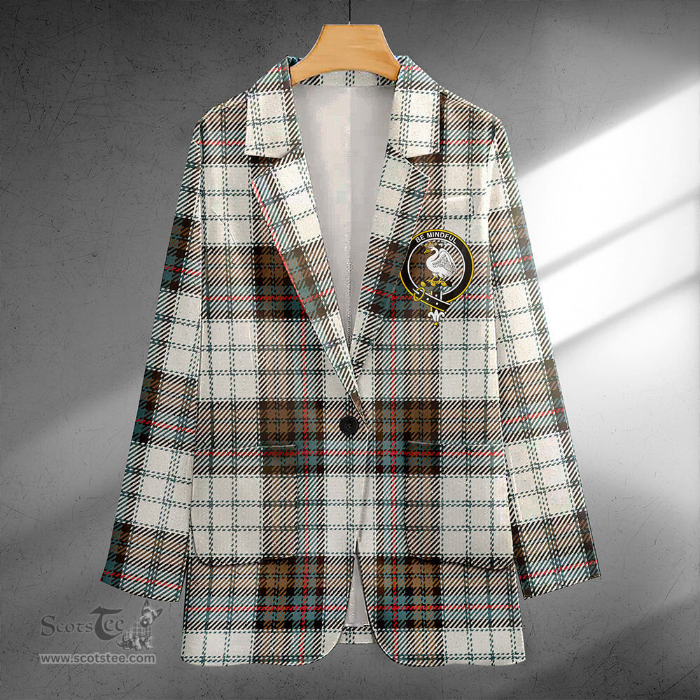 ScotsTee Shop Campbell of Cawdor Dress Weathered 2 Clan Crest Casual Tartan Flat Lapel Collar Blazer Tartan Blazer Cotton