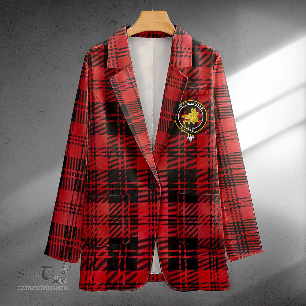 ScotsTee Shop Campbell of Lochlane Ancient 2 Clan Crest Casual Tartan Flat Lapel Collar Blazer Tartan Blazer Cotton