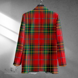 ScotsTee Shop Burnett Modern Clan Crest Casual Tartan Flat Lapel Collar Blazer Tartan Blazer Cotton
