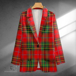 ScotsTee Shop Burnett Modern Clan Crest Casual Tartan Flat Lapel Collar Blazer Tartan Blazer Cotton