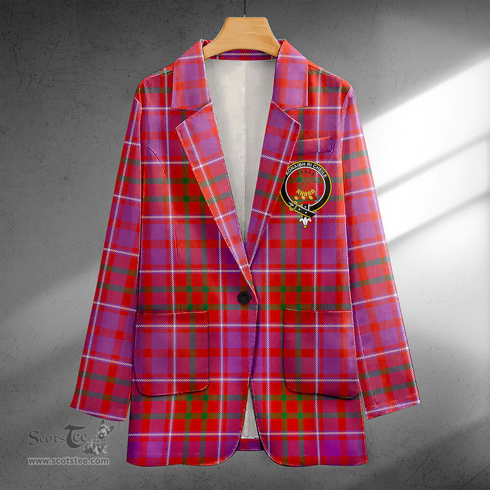 ScotsTee Shop Cameron of Locheil Ancient 2 Clan Crest Casual Tartan Flat Lapel Collar Blazer Tartan Blazer Cotton