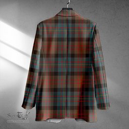 ScotsTee Shop Cameron of Erracht Weathered 2 Clan Crest Casual Tartan Flat Lapel Collar Blazer Tartan Blazer Cotton