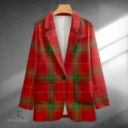 ScotsTee Shop Carruthers Modern Clan Crest Casual Tartan Flat Lapel Collar Blazer Tartan Blazer Cotton