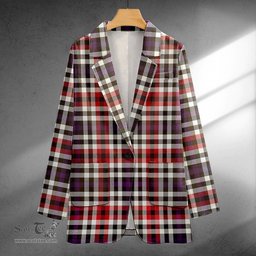 ScotsTee Shop Bell Border (Bell Southern Bell) Weathered Clan Crest Casual Tartan Flat Lapel Collar Blazer Tartan Blazer Cotton
