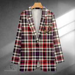 ScotsTee Shop Bell Border (Bell Southern Bell) Weathered Clan Crest Casual Tartan Flat Lapel Collar Blazer Tartan Blazer Cotton