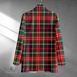 ScotsTee Shop Christie Modern Clan Crest Casual Tartan Flat Lapel Collar Blazer Tartan Blazer Cotton