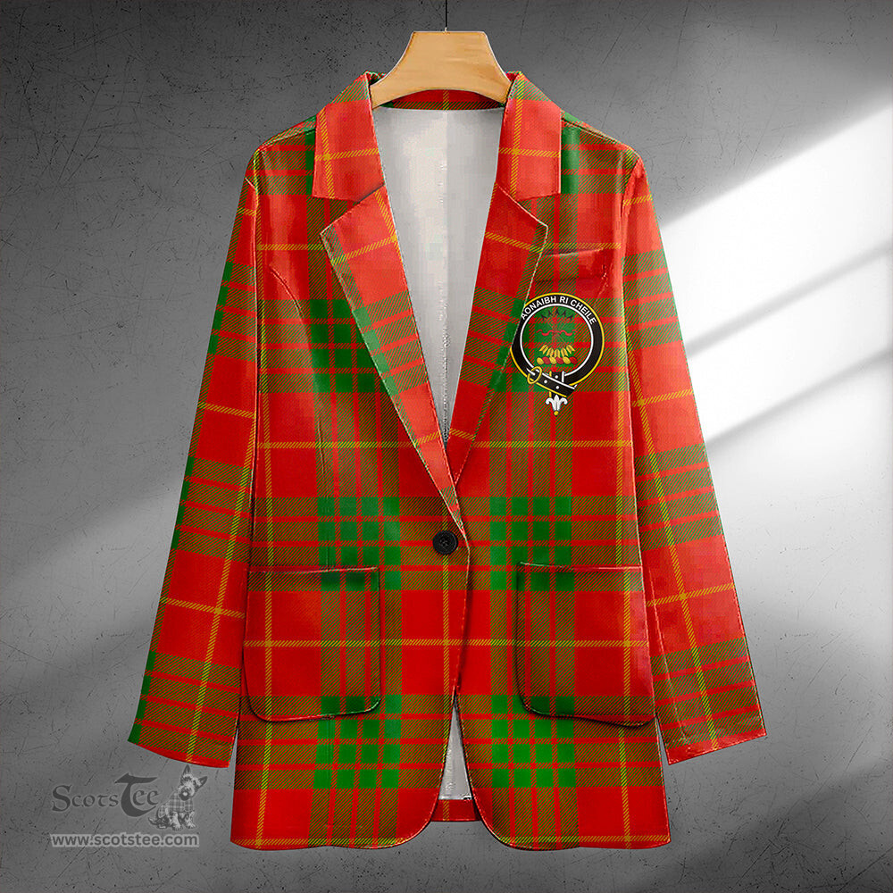 ScotsTee Shop Cameron Ancient Clan Crest Casual Tartan Flat Lapel Collar Blazer Tartan Blazer Cotton
