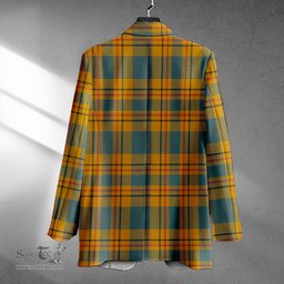 ScotsTee Shop Carlisle (Carlill) Weathered Clan Crest Casual Tartan Flat Lapel Collar Blazer Tartan Blazer Cotton