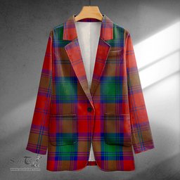 ScotsTee Shop Byres Clan Crest Casual Tartan Flat Lapel Collar Blazer Tartan Blazer Cotton