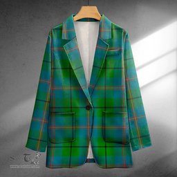 ScotsTee Shop Carmichael Ancient Clan Crest Casual Tartan Flat Lapel Collar Blazer Tartan Blazer Cotton