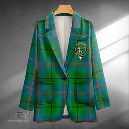 ScotsTee Shop Carmichael Ancient Clan Crest Casual Tartan Flat Lapel Collar Blazer Tartan Blazer Cotton