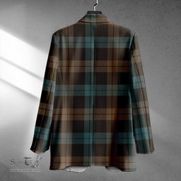 ScotsTee Shop Campbell of Lochawe Weathered 2 Clan Crest Casual Tartan Flat Lapel Collar Blazer Tartan Blazer Cotton