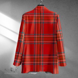 ScotsTee Shop Burnett of Leys Ancient Clan Crest Casual Tartan Flat Lapel Collar Blazer Tartan Blazer Cotton
