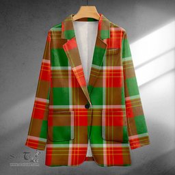 ScotsTee Shop Brisbane Ancient Clan Crest Casual Tartan Flat Lapel Collar Blazer Tartan Blazer Cotton