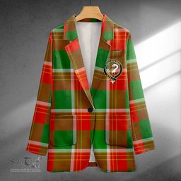ScotsTee Shop Brisbane Ancient Clan Crest Casual Tartan Flat Lapel Collar Blazer Tartan Blazer Cotton