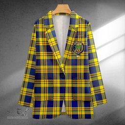 ScotsTee Shop Carlisle (Carlill) Modern Clan Crest Casual Tartan Flat Lapel Collar Blazer Tartan Blazer Cotton