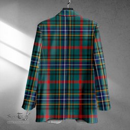 ScotsTee Shop Bisset Modern Clan Crest Casual Tartan Flat Lapel Collar Blazer Tartan Blazer Cotton