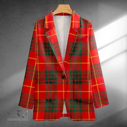 ScotsTee Shop Cameron Modern 2 Clan Crest Casual Tartan Flat Lapel Collar Blazer Tartan Blazer Cotton
