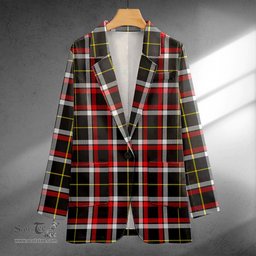 ScotsTee Shop Black (DCD) Modern Clan Crest Casual Tartan Flat Lapel Collar Blazer Tartan Blazer Cotton
