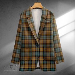 ScotsTee Shop Campbell of Breadalbane Weathered 2 Clan Crest Casual Tartan Flat Lapel Collar Blazer Tartan Blazer Cotton