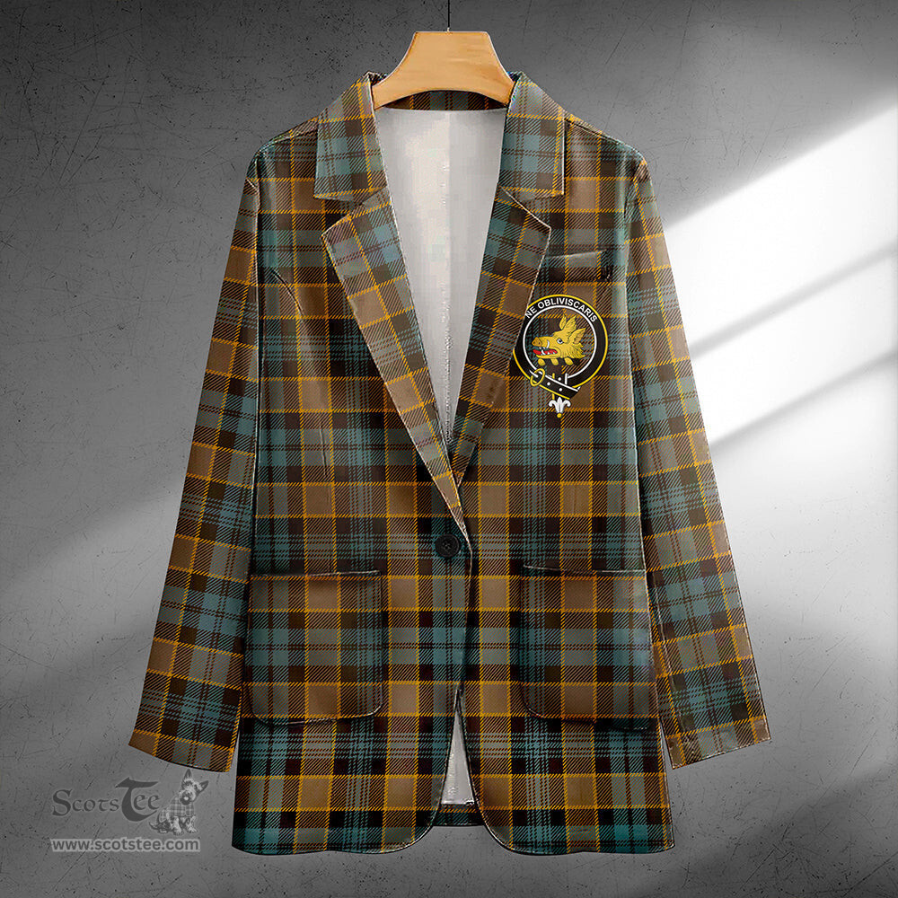 ScotsTee Shop Campbell of Breadalbane Weathered 2 Clan Crest Casual Tartan Flat Lapel Collar Blazer Tartan Blazer Cotton