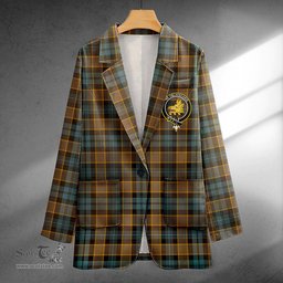 ScotsTee Shop Campbell of Breadalbane Weathered 2 Clan Crest Casual Tartan Flat Lapel Collar Blazer Tartan Blazer Cotton