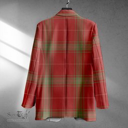 ScotsTee Shop Carruthers Weathered Clan Crest Casual Tartan Flat Lapel Collar Blazer Tartan Blazer Cotton