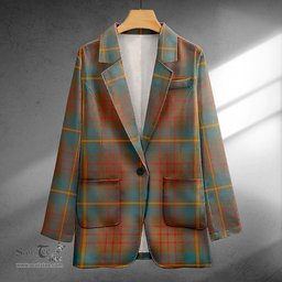 ScotsTee Shop Cameron of Lochiel Hunting Weathered 2 Clan Crest Casual Tartan Flat Lapel Collar Blazer Tartan Blazer Cotton