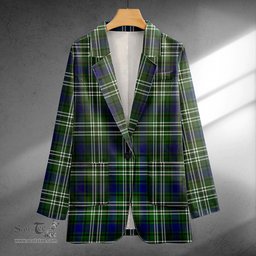 ScotsTee Shop Blyth Clan Crest Casual Tartan Flat Lapel Collar Blazer Tartan Blazer Cotton